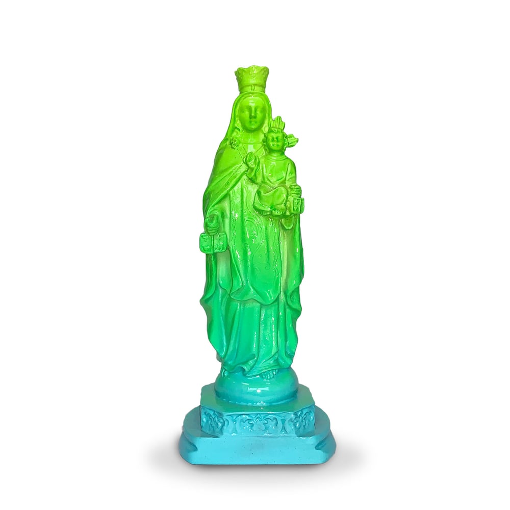 Image of Virgen del Carmen verde y azul