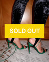 METALLIC GREEN POINTED TOE HEELS WITH STRAPS (US 10)