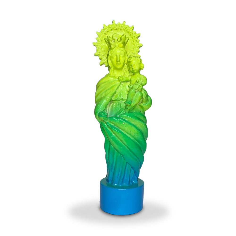 Image of Virgen del Pilar amarillo y azul