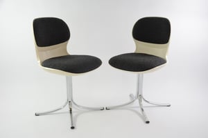 Image of Chaises Space Age bouclette noire