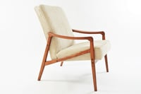 Image 1 of Fauteuil Pen velours côtelé crème