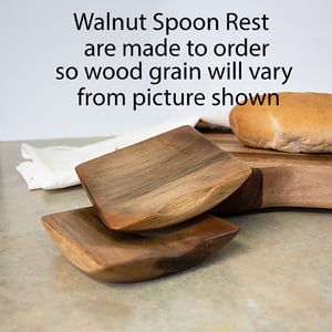 Image of Walnut Wooden Spoon Rest, Wood Spoon Holder, County Kitchen Ladle Holder, Unique Housewarming Gift