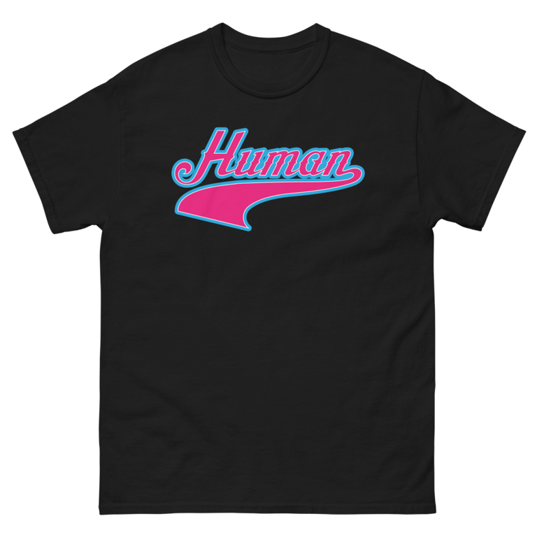Human Tee | Light Blue And Pink