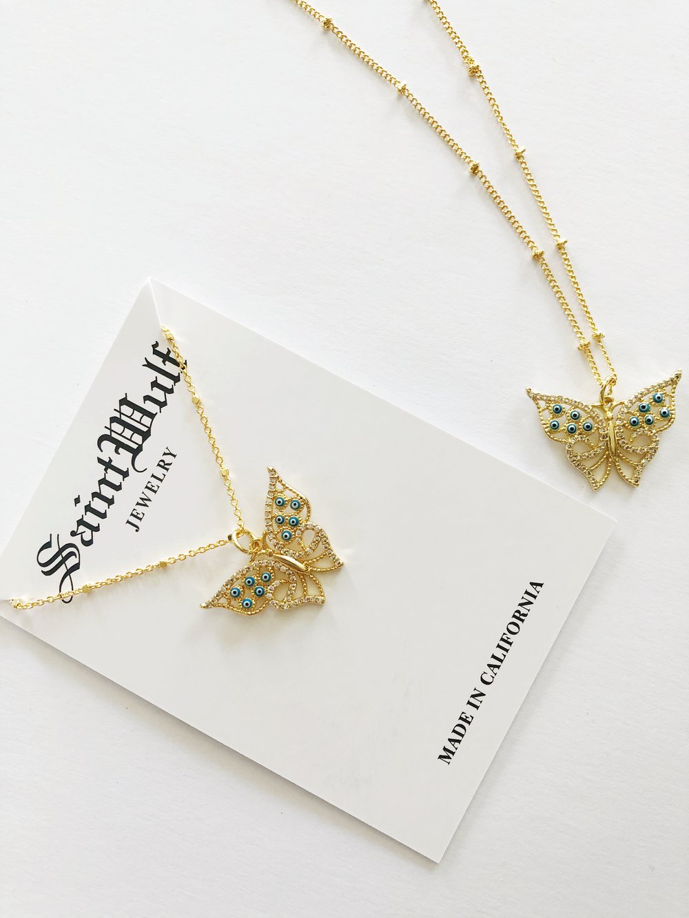 Image of “Butterfleye” evil eye necklace