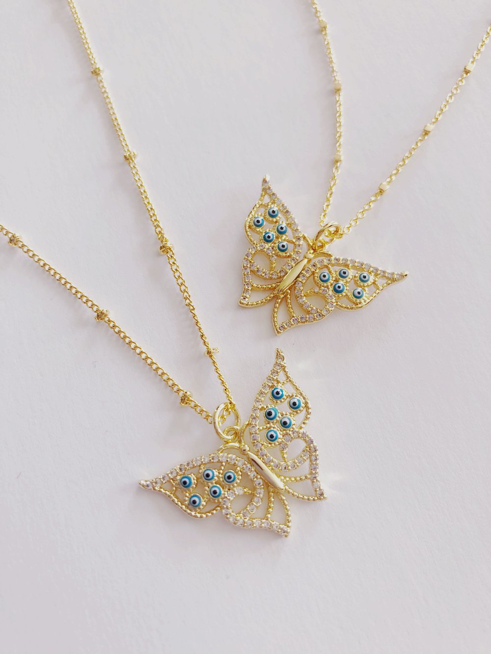 Image of “Butterfleye” evil eye necklace