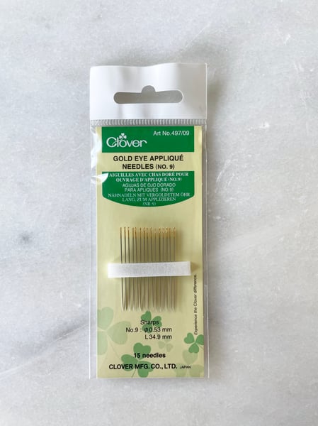 Image of Clover Gold eye quilting needles - no. 9