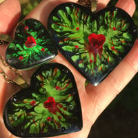 Image 2 of Poison Ivy Resin Heart Pendant