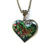 Poison Ivy Lazy Heart Bronze Pendant