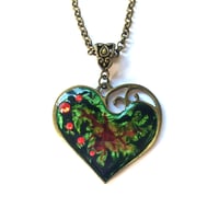 Image 1 of Poison Ivy Lazy Heart Bronze Pendant