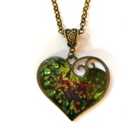 Image 2 of Poison Ivy Lazy Heart Bronze Pendant