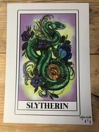 Image 2 of A4 Heavy Weight Slytherin Tarot Print 