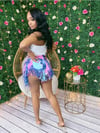 Tie Dye Denim Fringe Short