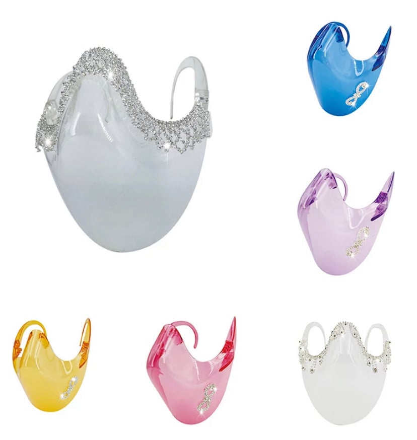 Image of Clear and Bling transparent face shield 