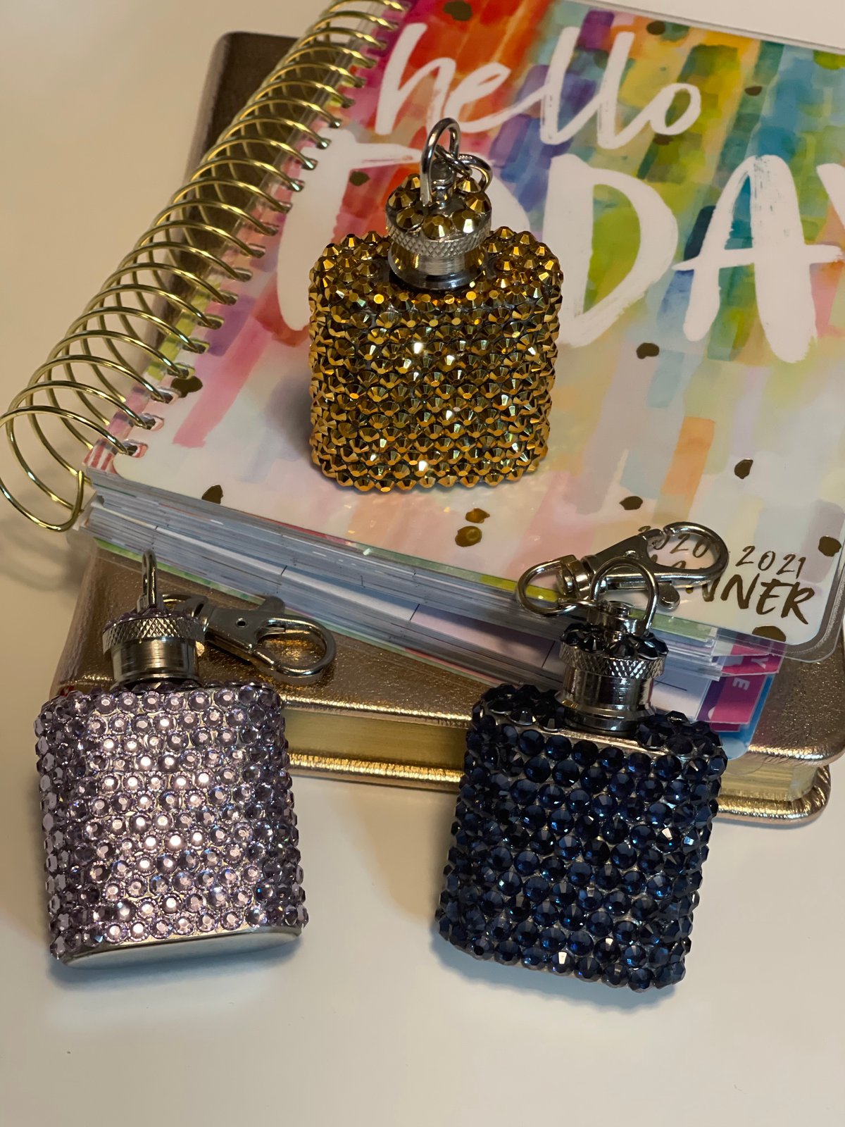 Image of BLINGED MINI FLASK KEYCHAINS