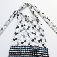 Image 3 of bows vintage fabric 8/10 halter dress sundress green black and white courtneycourtney