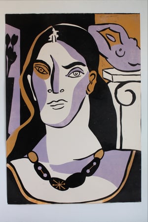 Image of Ambar - Woodcut print - limited edition 50x70cm/10,6x27,5 inches