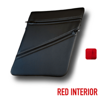 R SERIES FRAME BAG (BLACK ON BLACK REFLECTIVE) RED INTERIOR 