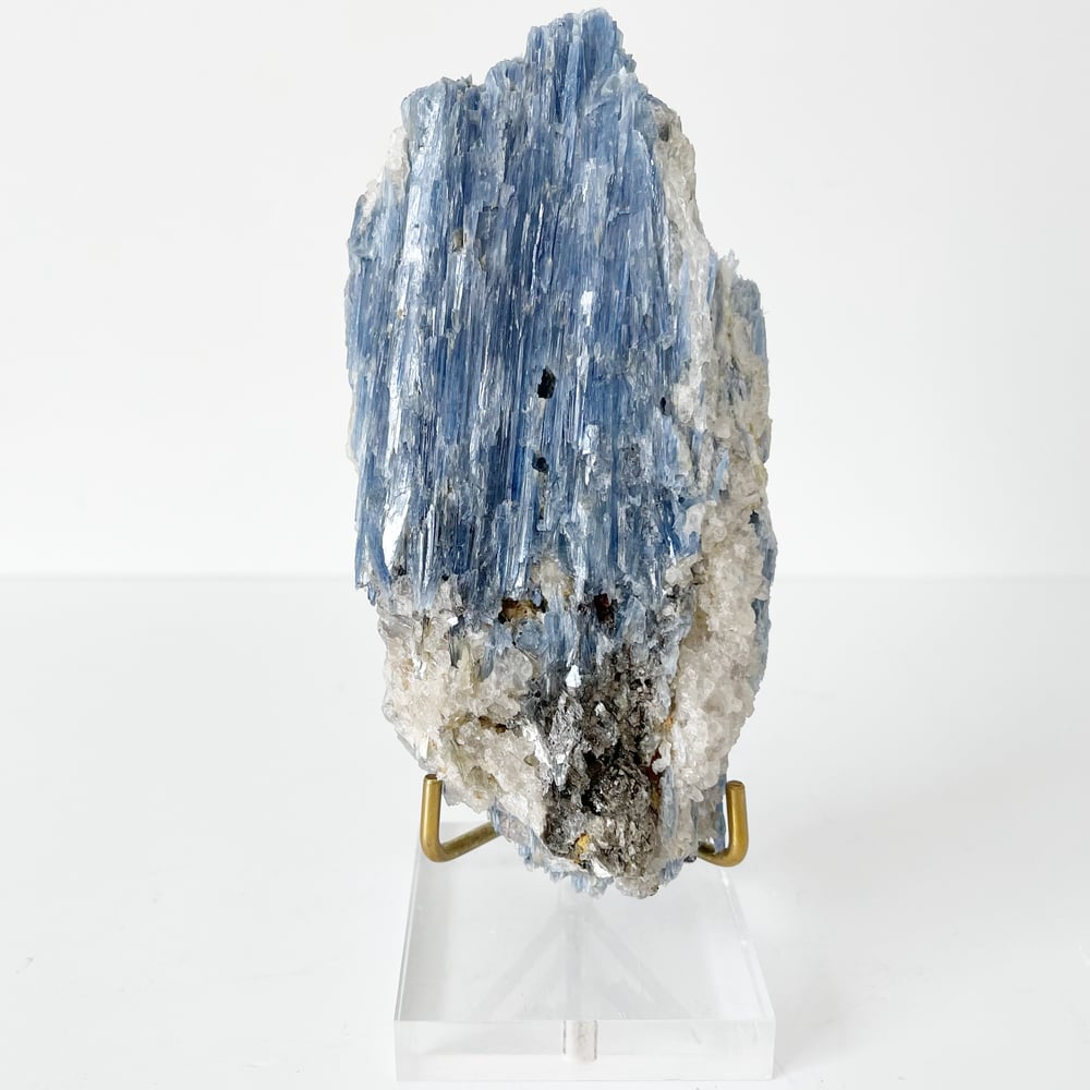 Image of Blue Kyanite no.27 + Lucite and Brass Stand