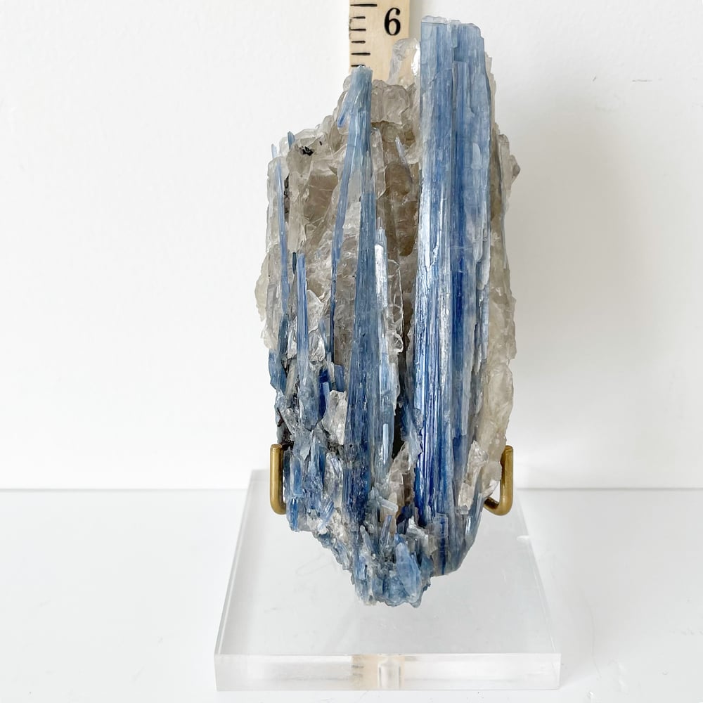 Image of Blue Kyanite no.33 + Lucite and Brass Stand