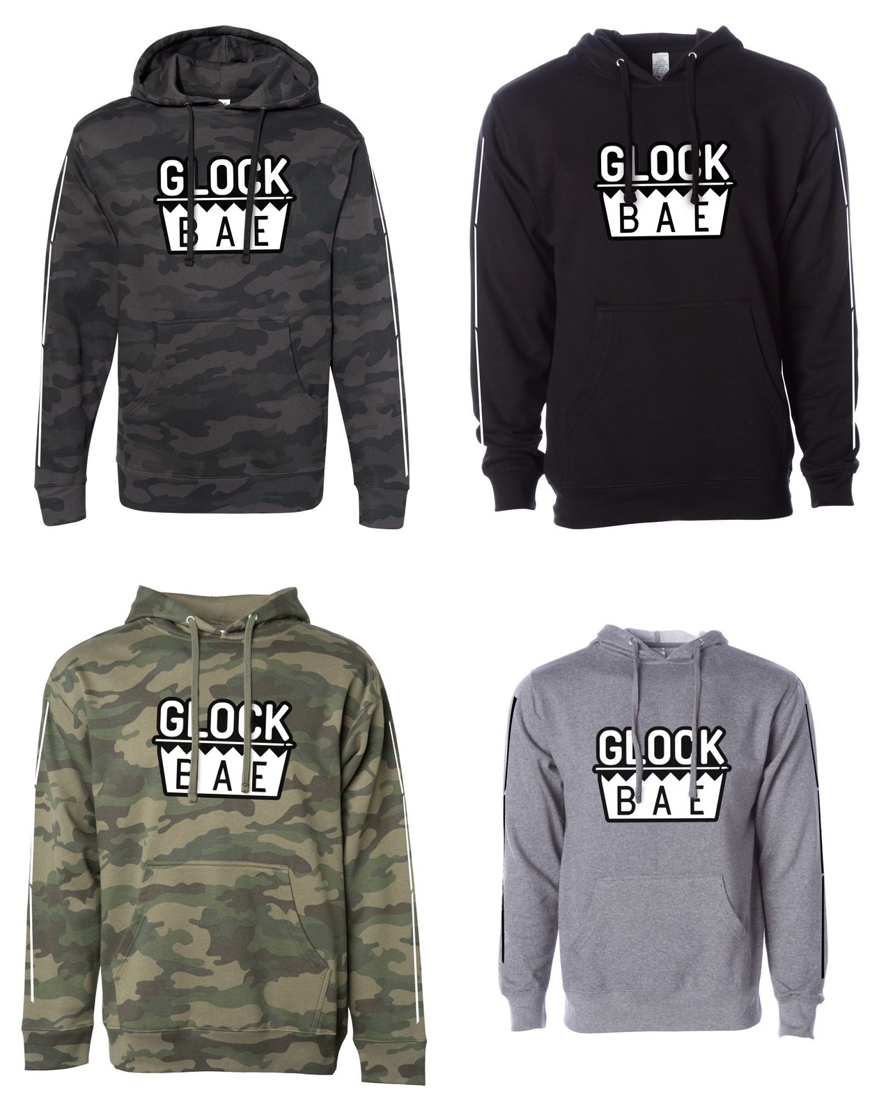 glock big logo camo hoodie