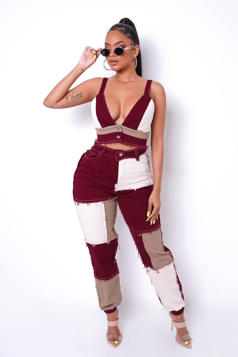 Image of GABRIELLA SET BURGUNY