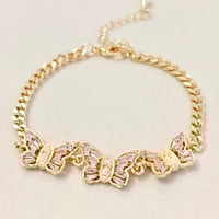 Image 1 of Pink Butterfly Virgen  Bracelet