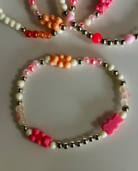 Image 8 of Pastel Gummy Bear Tumbler Bracelet Stack | Peach & Pink Cup Accessory
