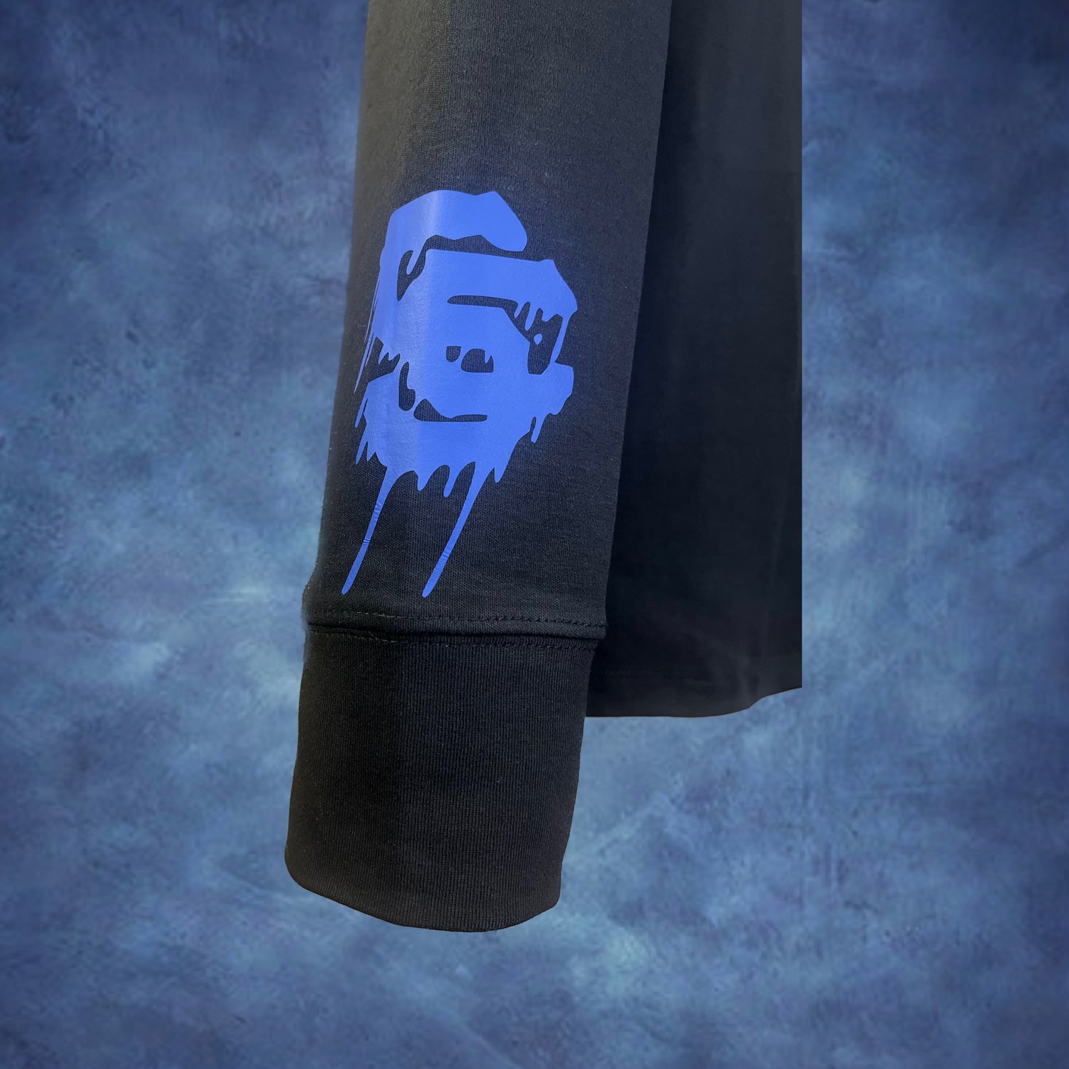 Image of DrippyCoolDude Long Sleeve Tee (Black/Blue)