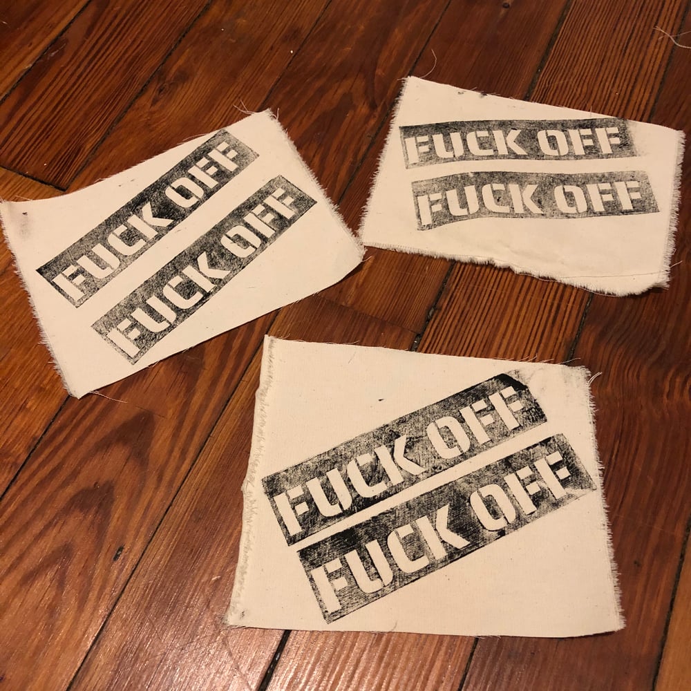 Image of DOUBLE FUCK OFF patch large