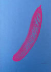 cucumber riso print, pink/blue