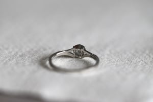 Image of Platinum 4.0mm 'Fleur de Lys' rose-cut diamond ring (IOW176)