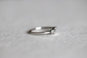 Image of *Made to order* Platinum 4.0mm rose-cut diamond trilogy ring