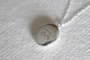 Image of Monstera hand engraved silver locket