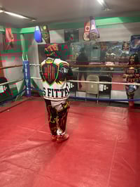 Image 3 of BossFitted White Black & Red All Over Print Unisex Hoodie