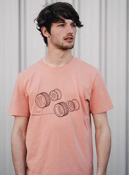 Image of Diablo wheels - rose clay t-shirt