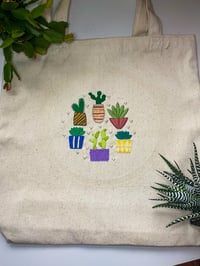 Plant Embroidered Tote Bag