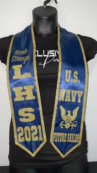 Image 2 of Satin Stole with Glitter Detailing 