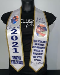 Image 2 of Satin Stole with Glitter Detailing & Pictures 