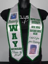 Image 1 of Satin Stole with Glitter Detailing & Pictures 