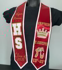 Image 2 of Half Full Glitter/ Half Satin w/ Glitter Detailing Stole