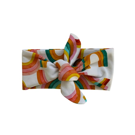 Image of rainbow top knot
