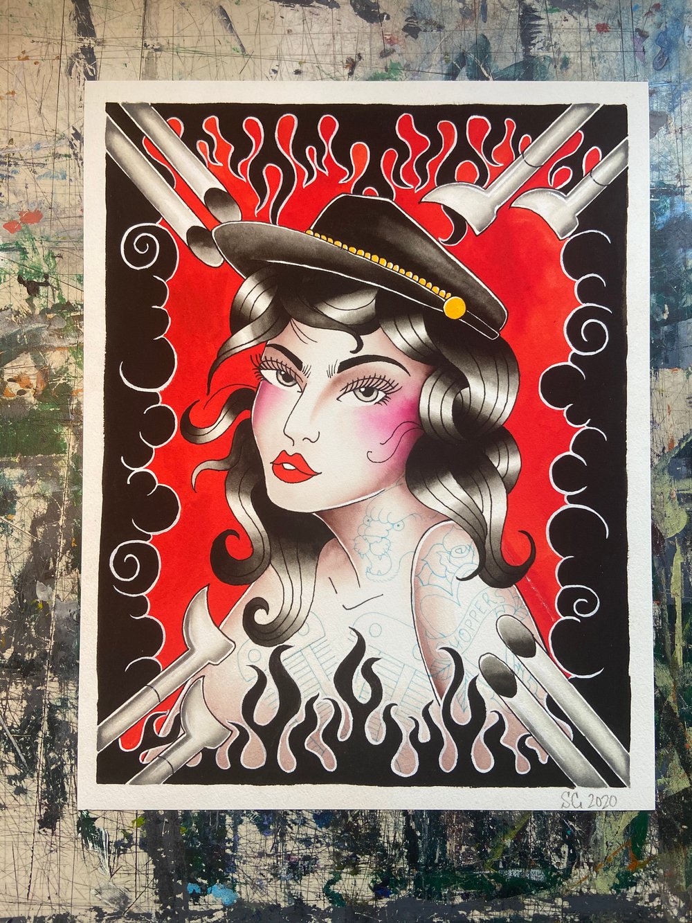 Flames Babe Print