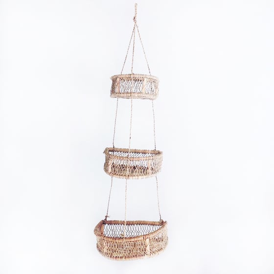 Image of Media Luna Handwoven Tree Bark Hanging Basket