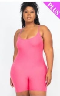 Image 2 of PLUS SIZE SPAGHETTI STRAP RIBBED ROMPER