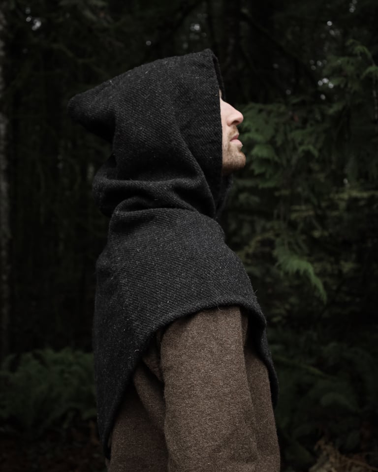 Medieval Hood - Heavyweight Charcoal Twill Image 2