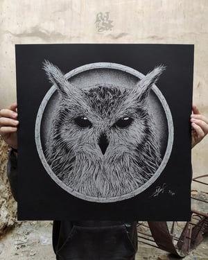 Image of BUBOS<br/>Metallic Silver Variant<br/> <small>Limited Edition Screen Print</small>