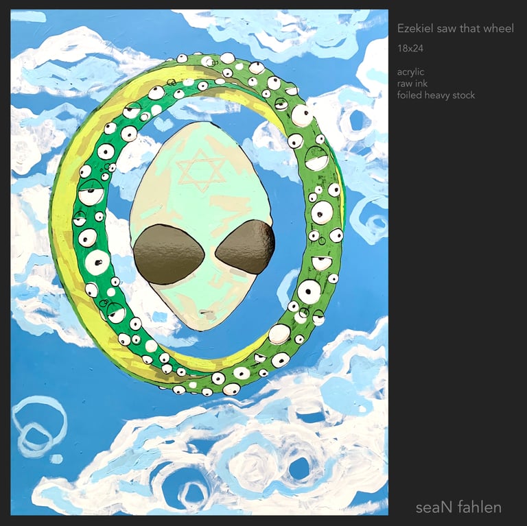 Ezekiel saw that wheel (original painting)