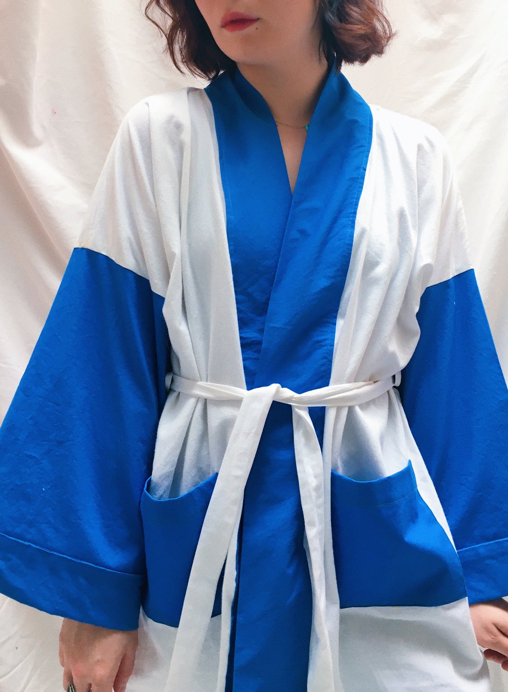 Image of Hand Painted Kimono — Blue Dragon Vase