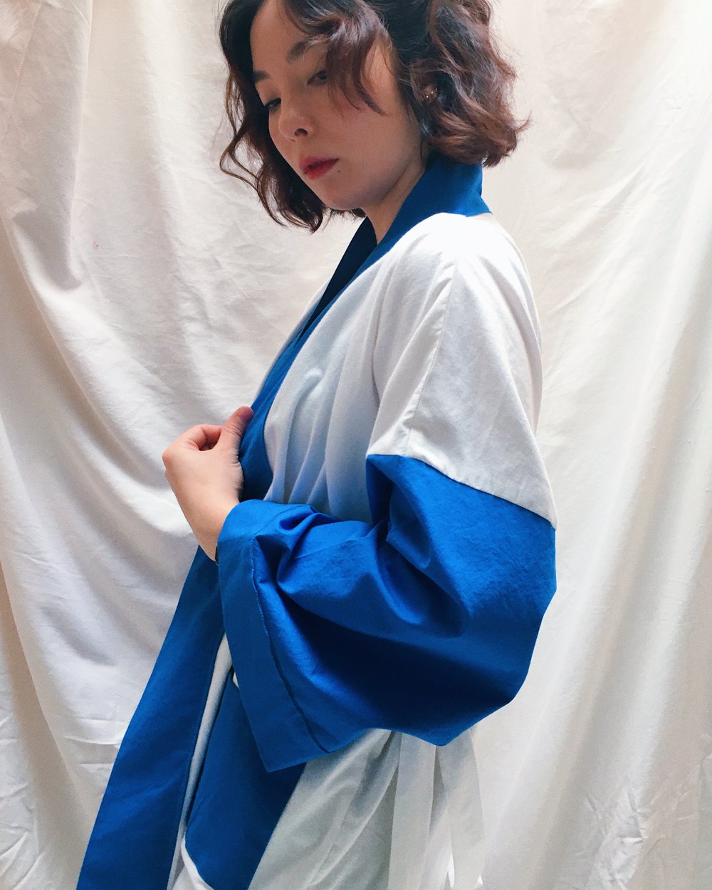 Image of Hand Painted Kimono — Blue Dragon Vase
