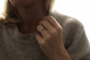 Image of 18ct Rose gold & Platinum 3mm rose-cut diamond ring (LON248)
